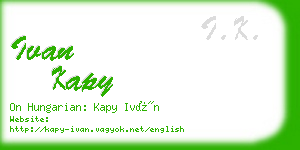 ivan kapy business card